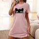 thumbnail image 1 of Camisón corto de talla grande para mujer, camisón de manga corta con estampado de pecho a la moda, camisón para mujer, 1 of 5