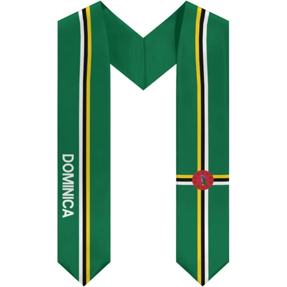DABOYOZHZH Dominica Flag Cool Graduation Stole Shawl Sash Honor For Study Aboard International Students