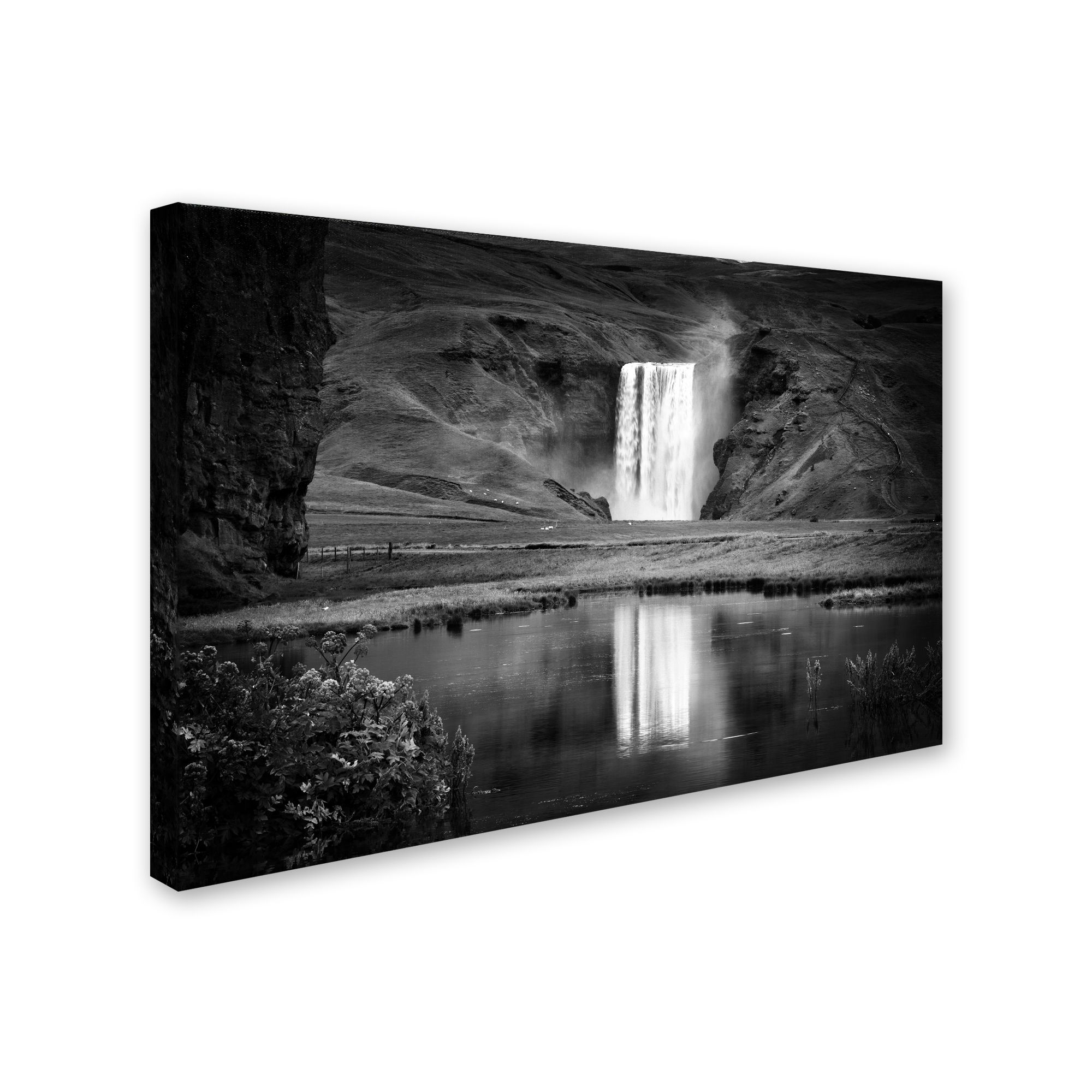 Trademark Fine Art 'Double Skogafoss' Canvas Art by Philippe Sainte-Laudy