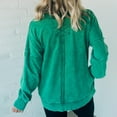 thumbnail image 6 of Gkeoshab Women Fall Clothes Women's Washed Cotton Oversized Crewneck Sweatshirt, Ultra-Soft Vintage Pullover with Dropped Shoulders for a Relaxed and Cozy Loungewear Essential. Green XL, 6 of 9