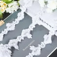 thumbnail image 3 of 3 Yards 2.4 Inch White Scalloped Sewing Trims Metallic Venice Lace Trim Wave Flower Sequin Beaded Edge for Curtain Slipcover Bridal Home Decor DIY Crafts, 3 of 8