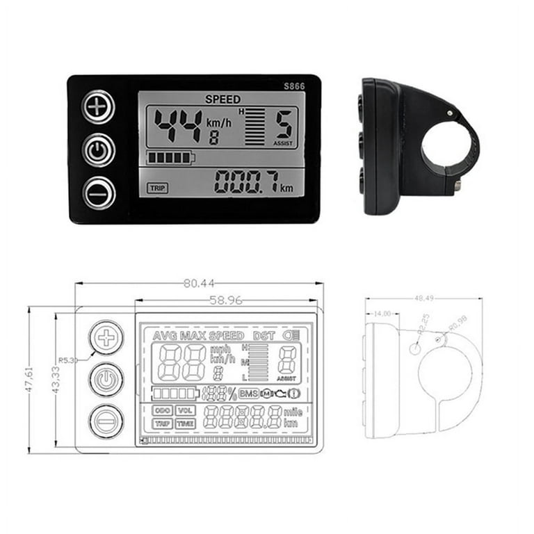 P3H LCD AFFICHAGE Compteur Tableau de Bord 24V 36V 48V 60V VéLo