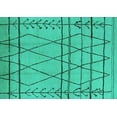 thumbnail image 1 of Ahgly Company Machine Washable Indoor Rectangle Oriental Turquoise Blue Industrial Area Rugs, 7' x 9', 1 of 4