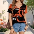 thumbnail image 5 of Yopmin Cat Shirts for Women V Neck Fashion Graphic Tees Cute Casual Clothes Short Sleeve for Travel Dating Commuting, 5 of 6