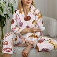 thumbnail image 6 of Fuzoiu Cute Dog Print Women's Long-Sleeved Pajama,Lounge Button Down Nightwear,Womens Notch Collar Pajama Set-Medium, 6 of 7