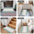 thumbnail image 6 of Turquoise Beige Stripe Door Mat&nbsp;Indoor Outdoor Entrance,Non Slip Small Rug for Kitchen Bathroom Entryway Rug,Modern Art Horizontal Striped Washable Doormat Floor Mat 18x30 Inch, 6 of 8