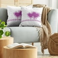 thumbnail image 5 of Ambesonne Love Throw Pillow Cover 2 Pack, Romance Art 2 Heart Motifs, 24", White and Purple, 5 of 5