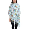 thumbnail image 4 of Cauagu Colorful Sea Turtle Print Women Wrap Shawl tassels Scarves Retro Scarf 77.6"X28.3", 4 of 8