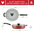 thumbnail image 4 of Farberware Disney Bon Voyage 4.5 Quart Ceramic Nonstick Saute Pan with Helper Handle and Lid, Dishwasher Safe, Red, 4 of 16