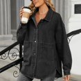 thumbnail image 7 of Wancir Women's Layered Drawstring Casual Hoodie Denim Jackets Jean Jacket Coat With Pockets, 7 of 7