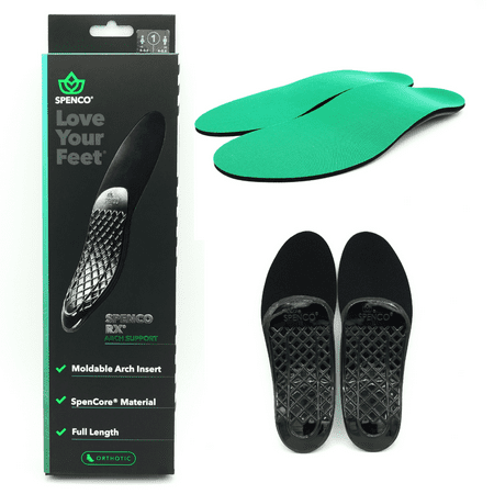 Spenco RX Full Length Orthotic Arch Support Shoe Insoles SIZE: W 5-6.5 & M 4-5.5