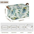 thumbnail image 7 of Yayeee Foldable Storage Basket for Shelves with Handles Waterproof Cloth Bins, Peacock Feather, 7 of 7