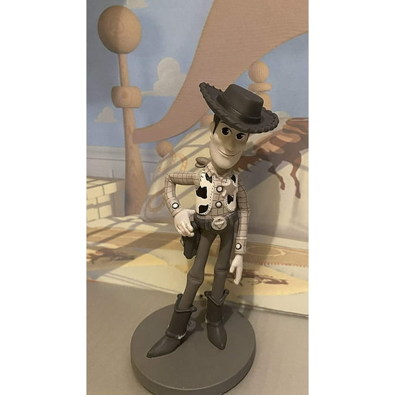 25th Anniversary Sheriff Woody 3” Sculptured Lose Pvc Figure Figurine Cake Topper Collectible Black & White Period New