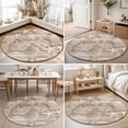 thumbnail image 4 of Round Rugs 6Ft, Brown Coastal Round Area Rug Washable Indoor Throw Carpet, Nautical Coral Starfish Shell Seahorse Ocean Soft Non Slip Circle Rug for Office Cabinet Home Decor Aesthetic, 4 of 8