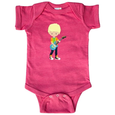 

Inktastic Rock Boy Blond Hair Boy Playing Guitar In Band Gift Baby Boy Bodysuit