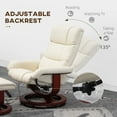 thumbnail image 5 of HOMCOM PU Leather Massage Recliner with Ottoman and Remote, Cream White, 5 of 10