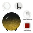 thumbnail image 4 of Disketp Gold Glitter Gradient Ceramic Plate Dinner Plates Bone China Decorative Plates Art Ceramic Ornaments for Wall Hanging Decoration -10in, 4 of 6