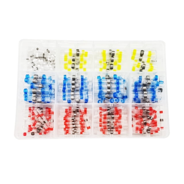 Amdohai 300pcs Heat Shrinkable Solder Ring Wiring Terminals Connection Terminal Heat Shrinkable Type Waterproof Connecting Terminal Kit Heat Shrink Tube Insulating Heat shrinkable Terminals