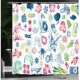 thumbnail image 4 of Ambesonne Music Shower Curtain, Modern Ombre Guitar Gamer, 69"Wx84"L, Multicolor, 4 of 5