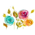 thumbnail image 3 of Loreth, Lanie 14x11 Black Modern Framed Museum Art Print Titled - Modern Trio of Blooms I, 3 of 5