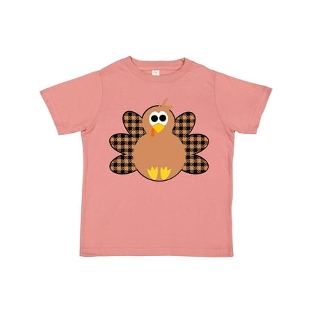 

Inktastic Thanksgiving Cute Plaid Turkey Gift Toddler Boy or Toddler Girl T-Shirt