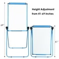 thumbnail image 4 of XIWODE Magnetic U-Stand Whiteboard, 36" x 24" Height Adjustable and Foldable Dry Erase Board/Flip Chart Whiteboard, Blue Aluminum Framed, 4 of 7