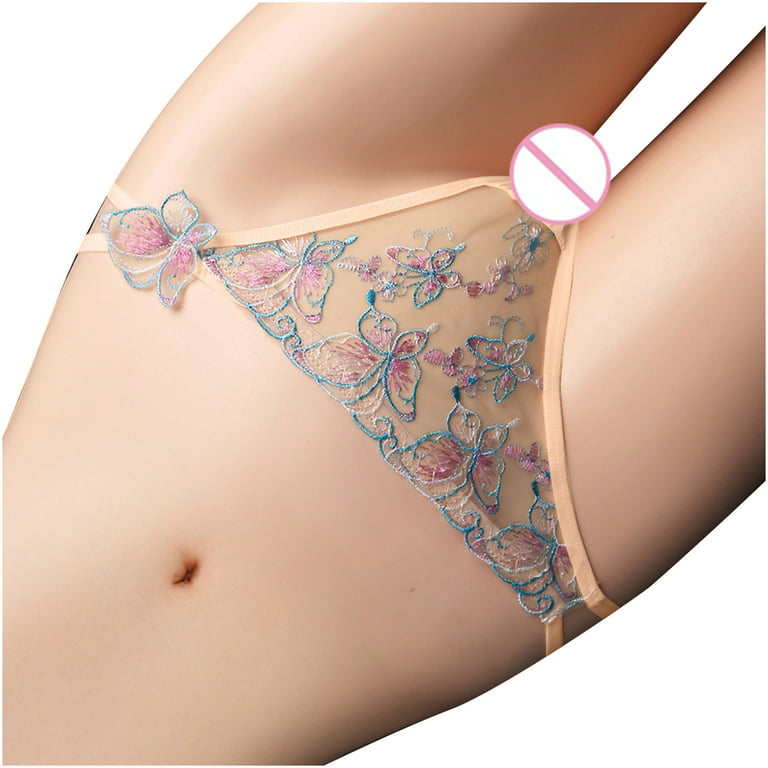 Underwear For Women Clearance Under $5,AXXD Cutut Lace Underwear Briefs  Panties Floral Hollow Out Lingerie Underpants Beige 6