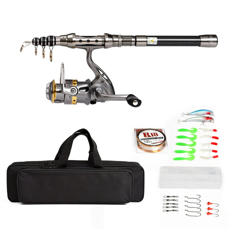 Ghosthorn Graphite Telescopic Fishing Rod and Reel Combo, Collapsible  Portable Travel Kit with Carrier Bag for Freshwater Fishing - Perfect  Fishing