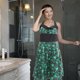 thumbnail image 2 of FELTECHELECTR Vestido de moda con cuello redondo, cintura alta y escote cruzado, estampado de trébol para el Día de San Patricio, talla XXL (verde), 2 of 6