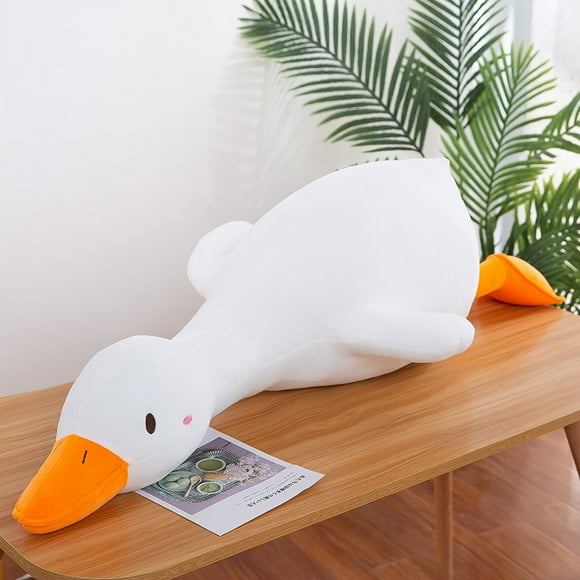 Goose Stuffed Animal Cute Duck Plush Toy Soft Goose Plushie Hugging Pillow Gift for Kids and Friends (White round Eyes,65cm Birthday Gifts Christmas gift for Friends Kids Adult