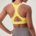 thumbnail image 4 of AWZXDE Women Sports Bra Pure Color Yoga Wear Comfort Fit Deep V Fitness Bra High Elastic Racer Back Vest Yellow, 4 of 5