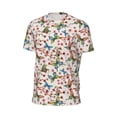 thumbnail image 6 of Wukai Watercolor Floral With Butterflies Print Men's Short-Sleeved Mesh T-Shirt,Quick-Dry Short Sleeve Workout T-Shirt-, 6 of 8