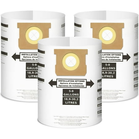 Anbaboys 3-Pack Disposable Filter Bags for Shop Vac Type E, Type H