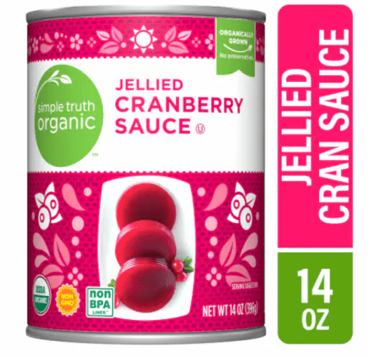 Pack of 4 Simple Truth Organic™ Canned Jellied Cranberry Sauce 14 oz