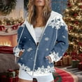 thumbnail image 4 of Wang6 Full Zip up Christmas Hoodies for Women Trendy Long Sleeve Back Reindeer Printed Hooded Sweatshirts Fall Xmas V Neck Loose Fit Tops Blue L, 4 of 7