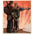 thumbnail image 2 of Anonymous 12x14 Gold Ornate Wood Frame and Double Matted Museum Art Print Titled - Infantryman Receiving Directions from Old Ploughman, Each with Hand on Other's Shoulder (1939-1946), 2 of 4
