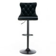 thumbnail image 6 of Swivel Bar Stools Set of 2, Adjustable Velvet Counter Height Barstools with High Back and Footrest, Upholstered Bar Chairs for Dining Room Home Bar Kitchen Island, Black, 6 of 9