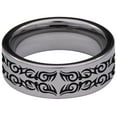 thumbnail image 4 of Wolf and Raven Tribal Tungsten Carbide Ring, 4 of 9