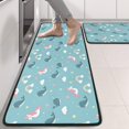 thumbnail image 2 of Kitchen Rugs Sets Of 2,Blue Cartoon Unicorn and Narwhal Rainbow Cloud Anti Fatigue Kitchen Mat Rugs Non Slip Washable,Decorative Kitchen Floor Mats for Kitchen,Sink,Laundry,17"x47"+17"x47", 2 of 5