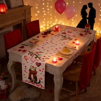 13*71in Anti-Slip Pill-Resistant Valentine's Day Table Runner - Festive Printed Table Mat for Weddings, Anniversaries & Family Gatherings, Durable Fabric Dinner Parties & Home Decoration, E