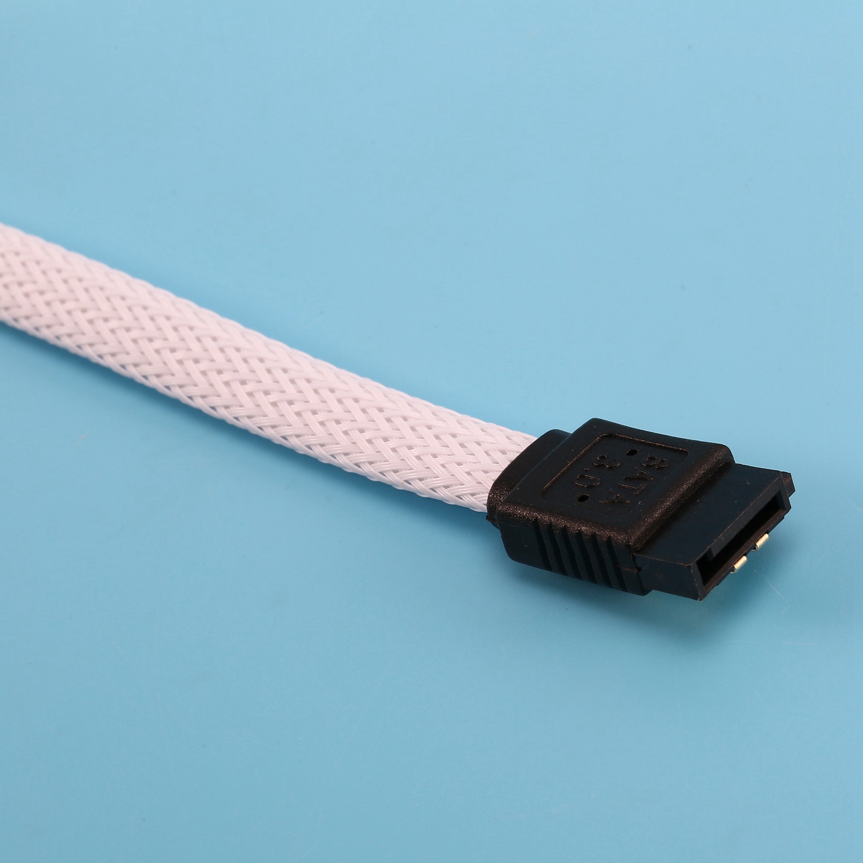 20X 50CM 3.0 III SATA3 7Pin Data Cable 6Gb/S SSD Cables HDD Cord with Nylon Sleeved Premium Version(White)