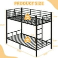 thumbnail image 5 of Zimtown Twin over Twin Steel Bunk Beds Frame,14.8" Height Guardrail, Bedroom Dorm Room for Kids Adult Children, Black, 5 of 10