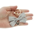 thumbnail image 4 of Unique Bargains 1 Pc Handbag Charms Keychains Fabric Bow Bag Accessories Gray, 4 of 5