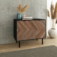 thumbnail image 2 of Manhattan Comfort Liam Accent Cabinet from Engineered Wood in Black & Brown Wood, 2 of 7