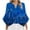 #Blue, variant on Xixinqiwan Women Tops,Women's Cotton 3/4 Sleeve Tops Loose Fit T Shirt V-Neck Crop Tunics Going Out Tops Blue S