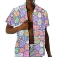 thumbnail image 2 of Uorisanigo Colorful Eggs Matching Couple Outfits Easter Husban and Wife Clothing Light Men's Short Sleeve Shirt Summer Workwear and Womens Button Down Shirt Party Blouse Tops Size XS, 2 of 8