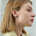 thumbnail image 3 of Pendientes de botón de plata esterlina Silvora Con Runas vikingas Y Circonita Cúbica Negra Pendientes Redondos Hipoalergénicos, 3 of 8