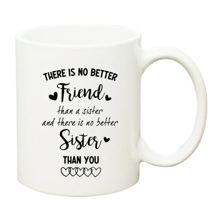 

Funny Coffee Mug Cute Ceramic Coffee Cup There Is No Better Friend Than A Sister And There Is No Better Sister Than You Mug Novelty Tea Cup Mug for Sister Birthday Christmas Thanksgiving Gift