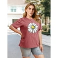 thumbnail image 6 of XCHQRTI Plus Size Daisy Women Tshirt Graphic Oversized Tees Short Sleeve Casual Tee, 6 of 12