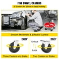 thumbnail image 5 of HCY Shop Stool, 300 LBS Rolling Garage Stool, 18' to 23' Adjustable Height Mobile Rolling Gear Seat, Round Tray Garage Pneumatic Stool, All-Terrain 5\" Casters with Two Brakes Mechanic Seat, 5 of 7